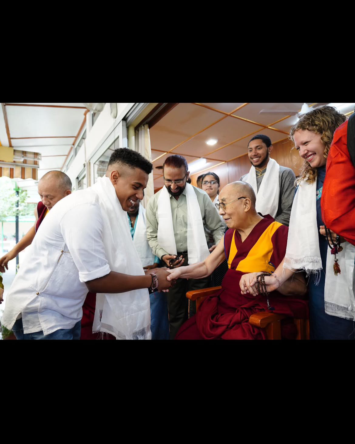 John meeting His Holiness the 14th Dalai Lama in India